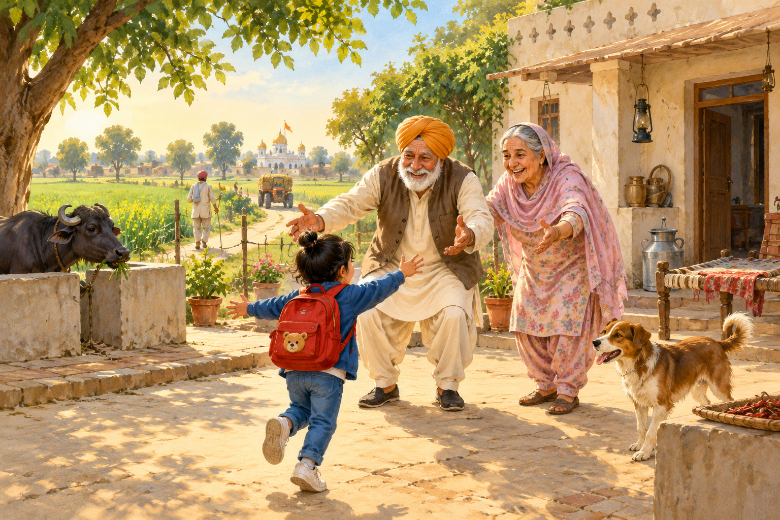 ਪਿੰਡ ਦੀ ਪਹਿਲੀ ਸੈਰ — My First Visit to the Village